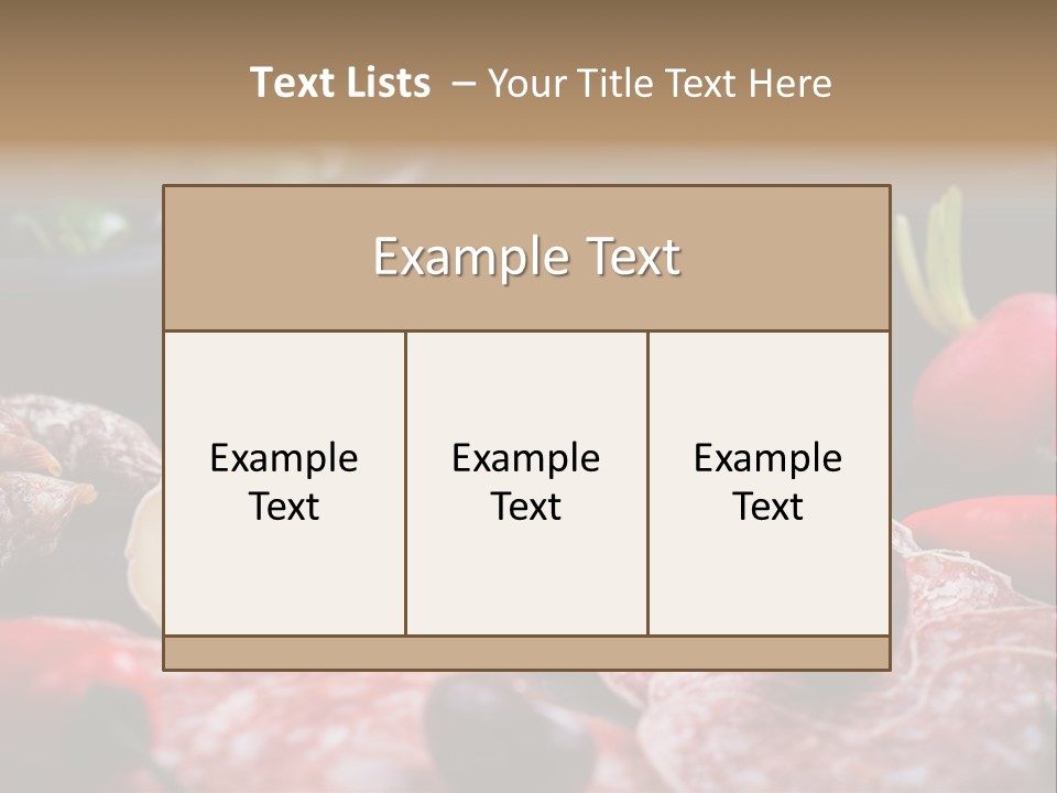 Olive Bacon Cuts PowerPoint Template