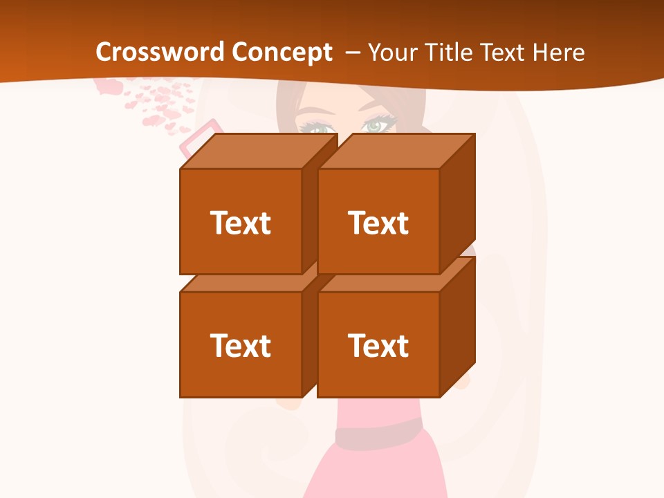 Drawing Girl Mobile PowerPoint Template