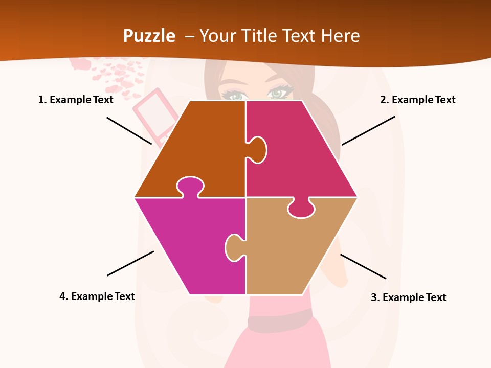 Drawing Girl Mobile PowerPoint Template