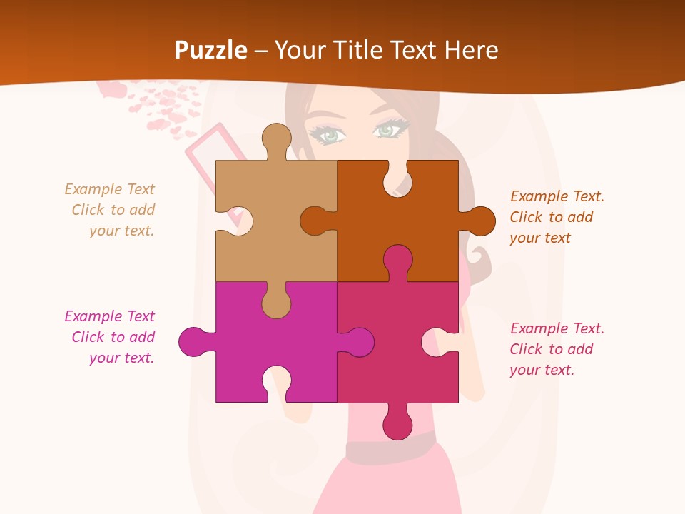 Drawing Girl Mobile PowerPoint Template