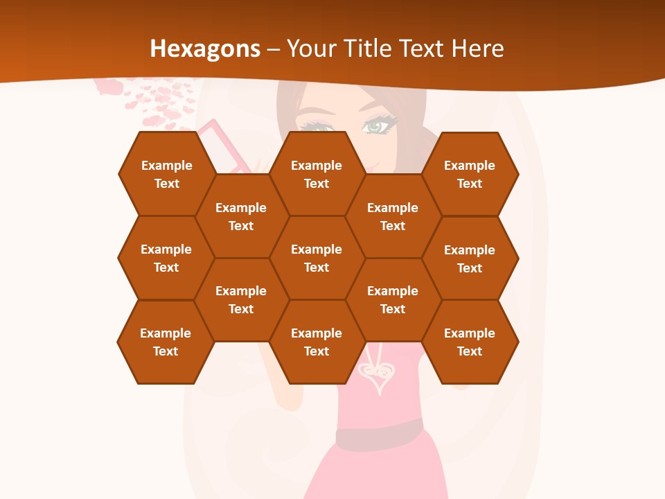 Drawing Girl Mobile PowerPoint Template