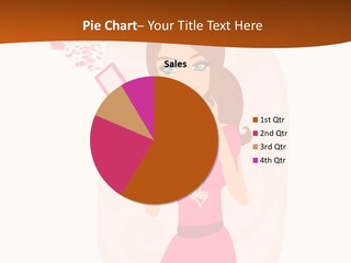 Drawing Girl Mobile PowerPoint Template