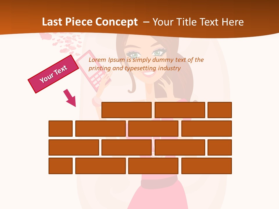 Drawing Girl Mobile PowerPoint Template