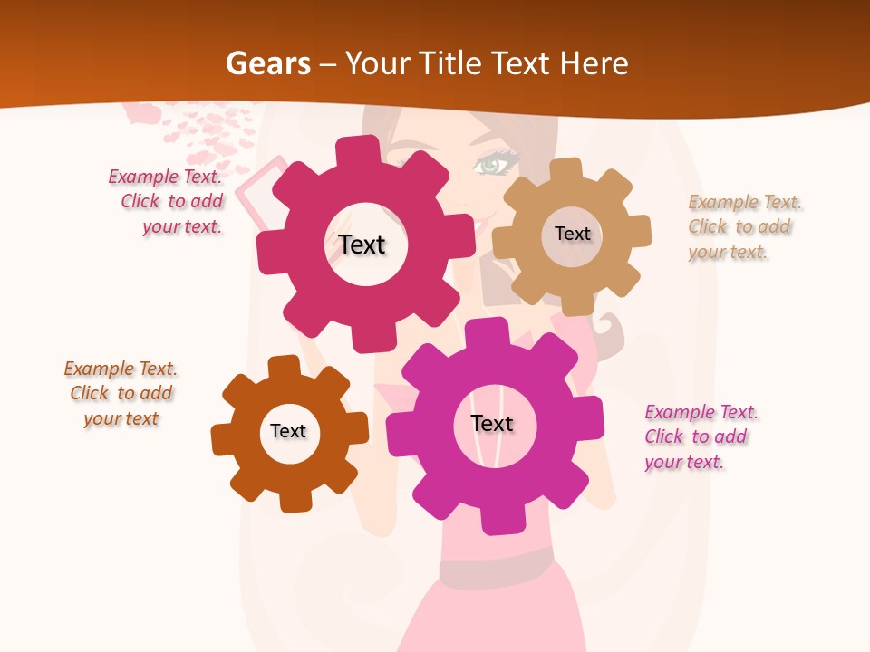 Drawing Girl Mobile PowerPoint Template