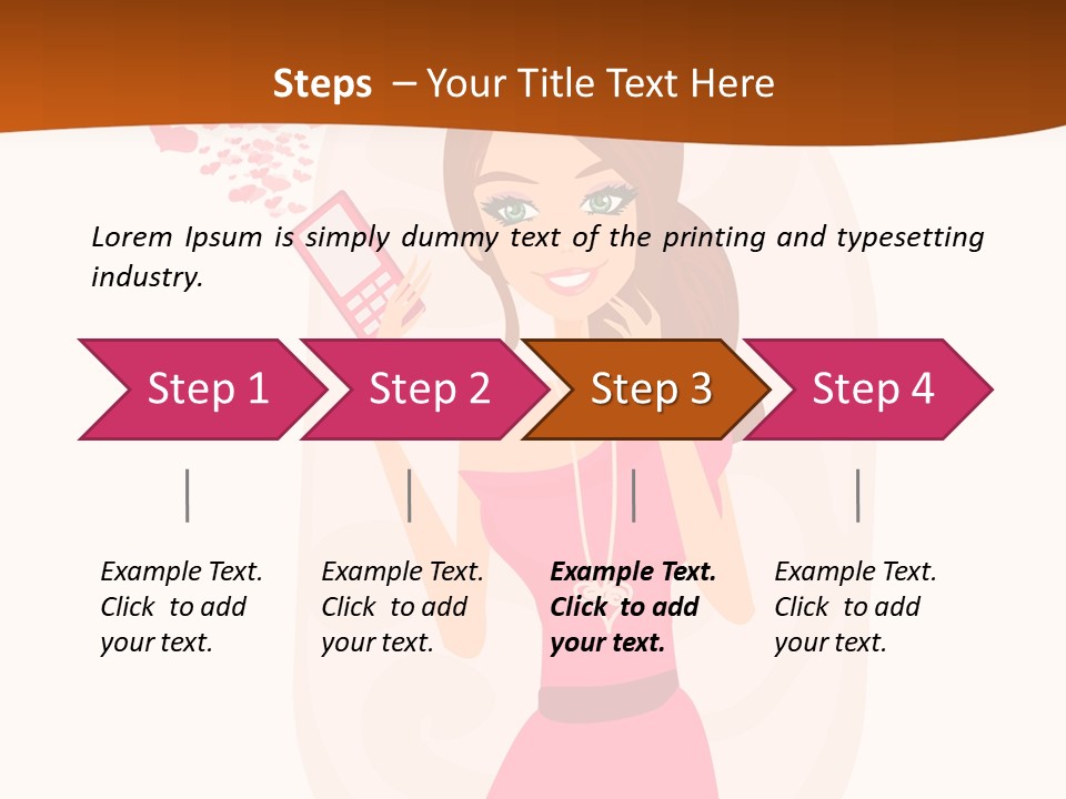 Drawing Girl Mobile PowerPoint Template
