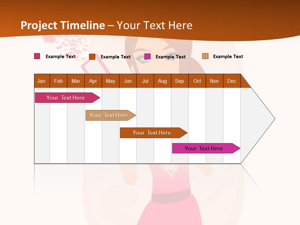 Drawing Girl Mobile PowerPoint Template