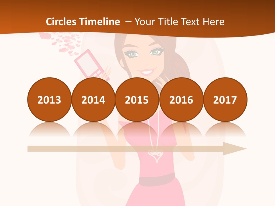 Drawing Girl Mobile PowerPoint Template