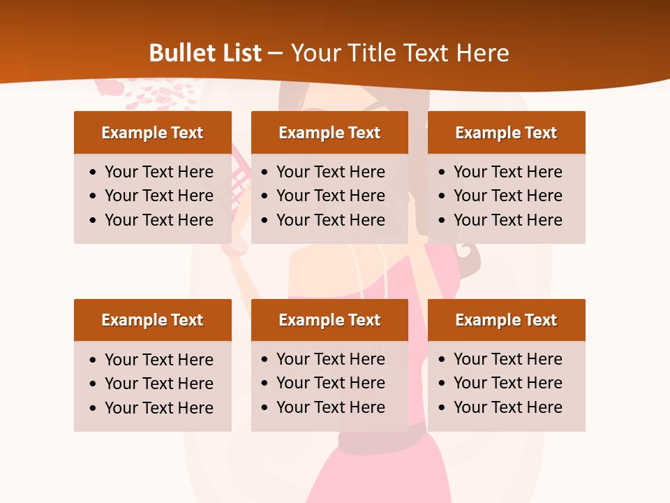 Drawing Girl Mobile PowerPoint Template