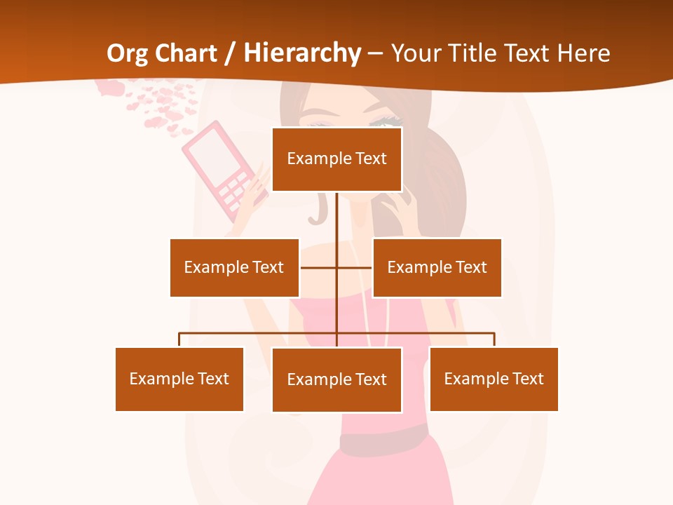 Drawing Girl Mobile PowerPoint Template