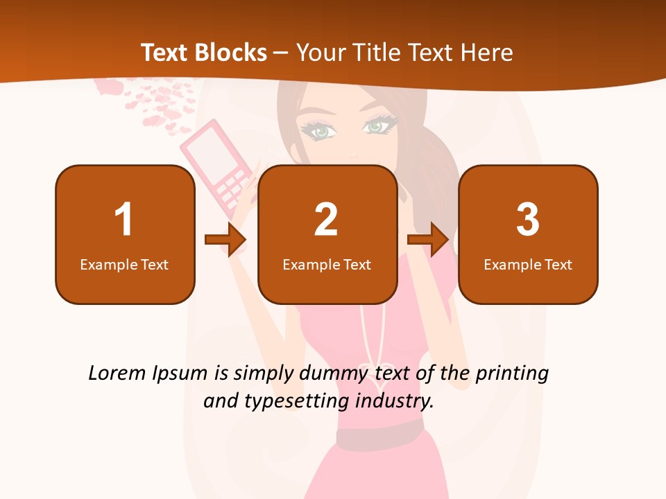 Drawing Girl Mobile PowerPoint Template