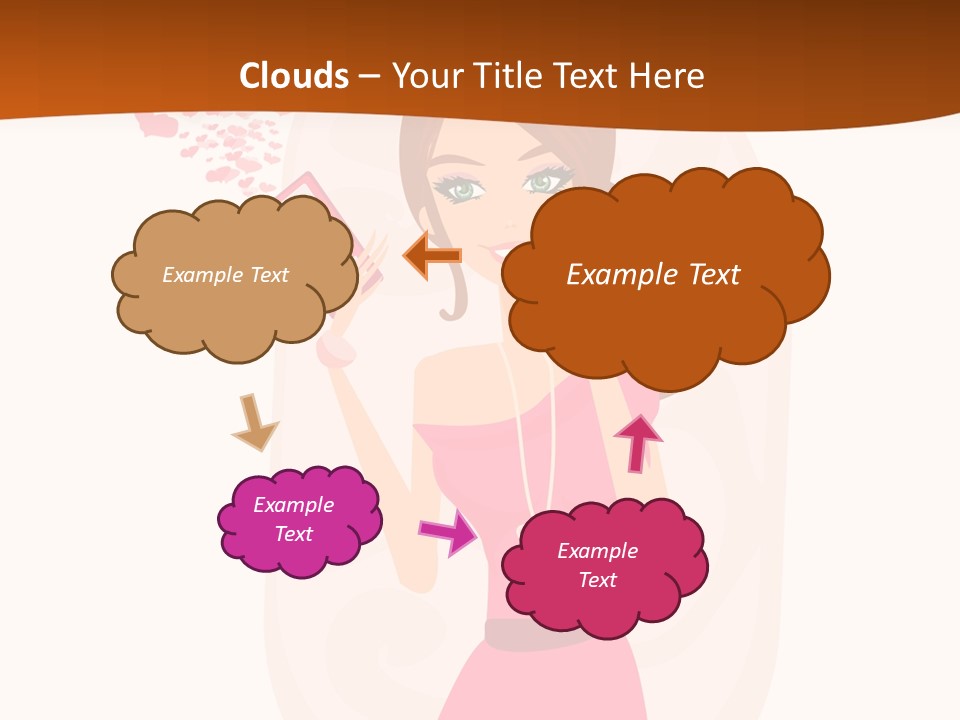 Drawing Girl Mobile PowerPoint Template