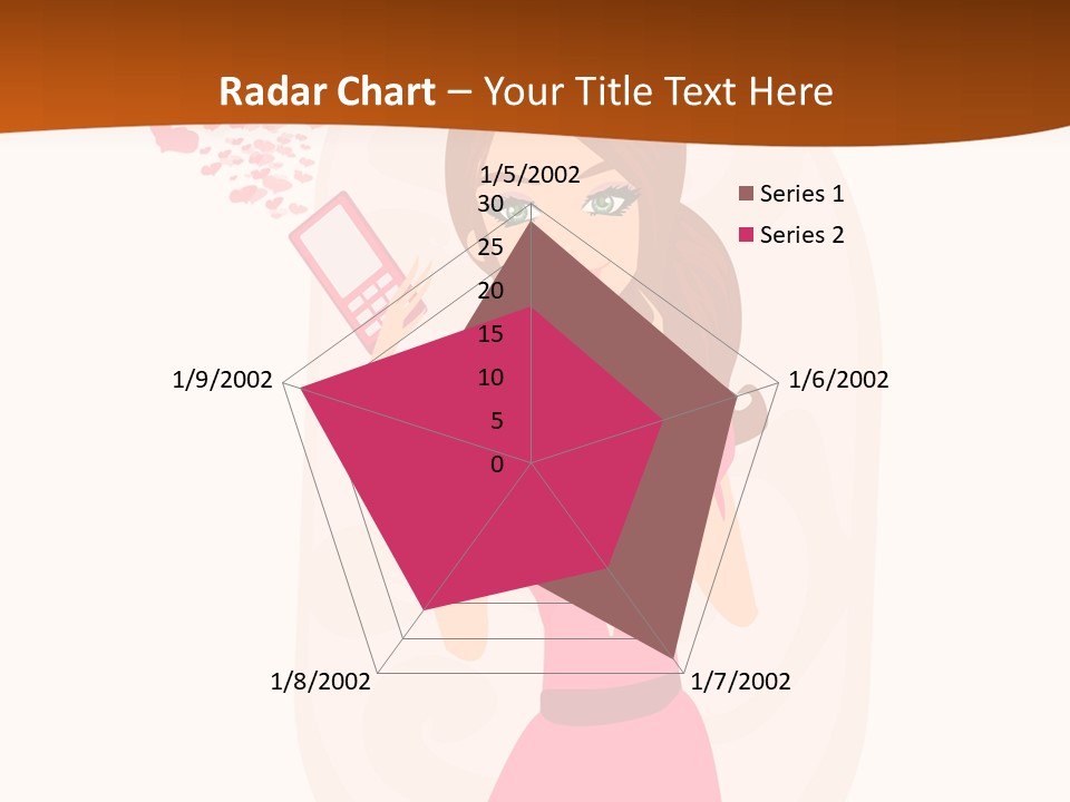 Drawing Girl Mobile PowerPoint Template