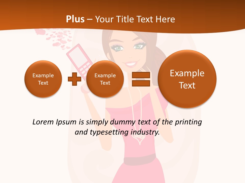 Drawing Girl Mobile PowerPoint Template