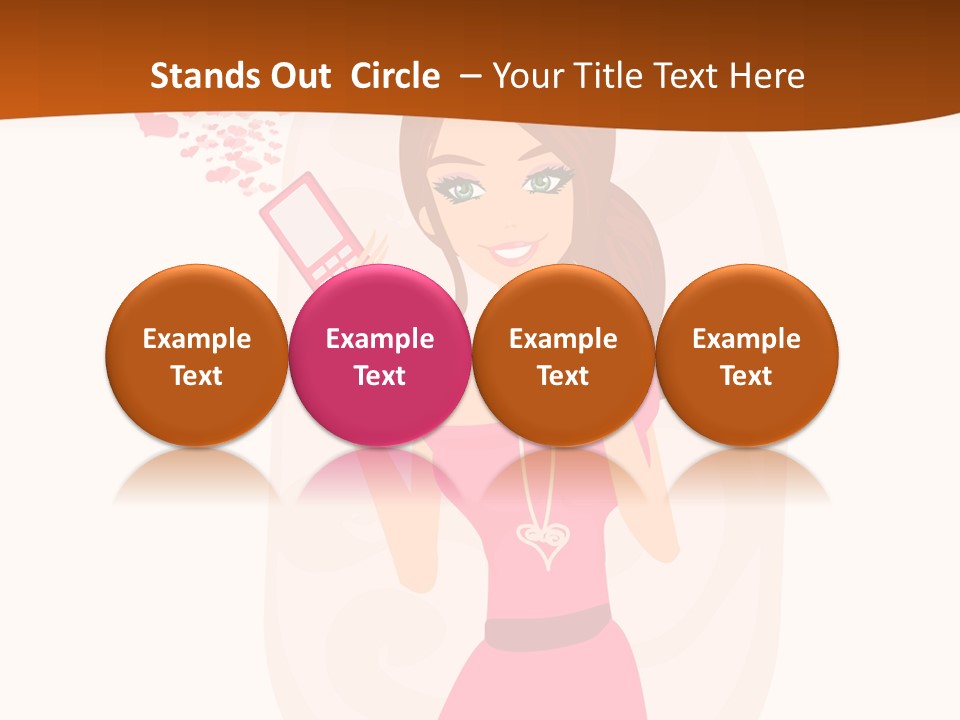 Drawing Girl Mobile PowerPoint Template