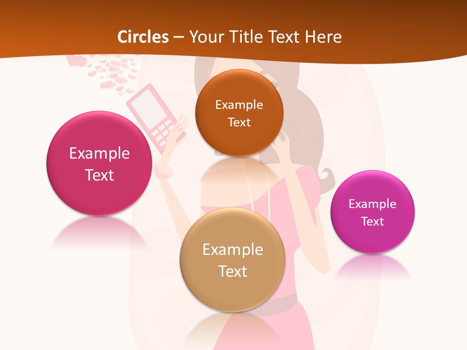 Drawing Girl Mobile PowerPoint Template