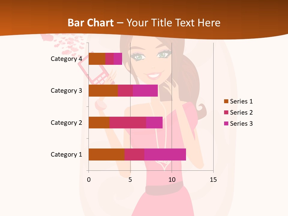 Drawing Girl Mobile PowerPoint Template