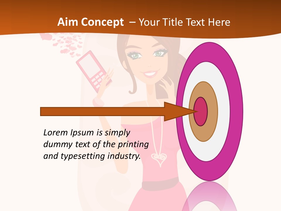 Drawing Girl Mobile PowerPoint Template