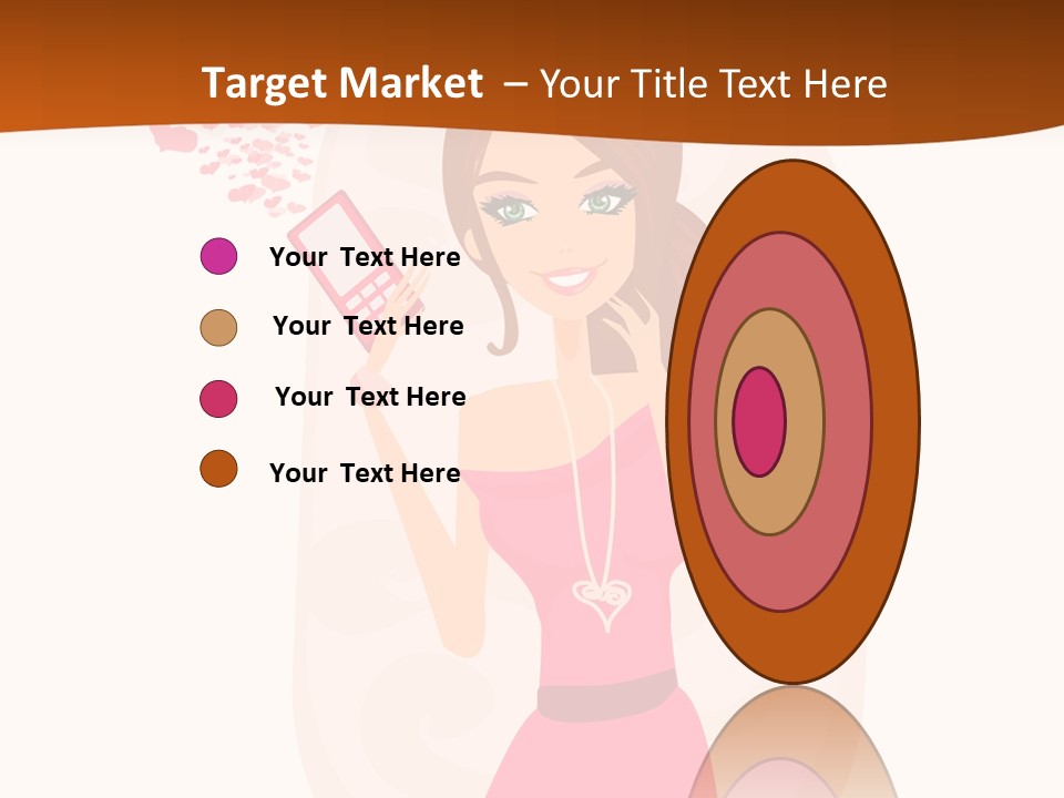 Drawing Girl Mobile PowerPoint Template