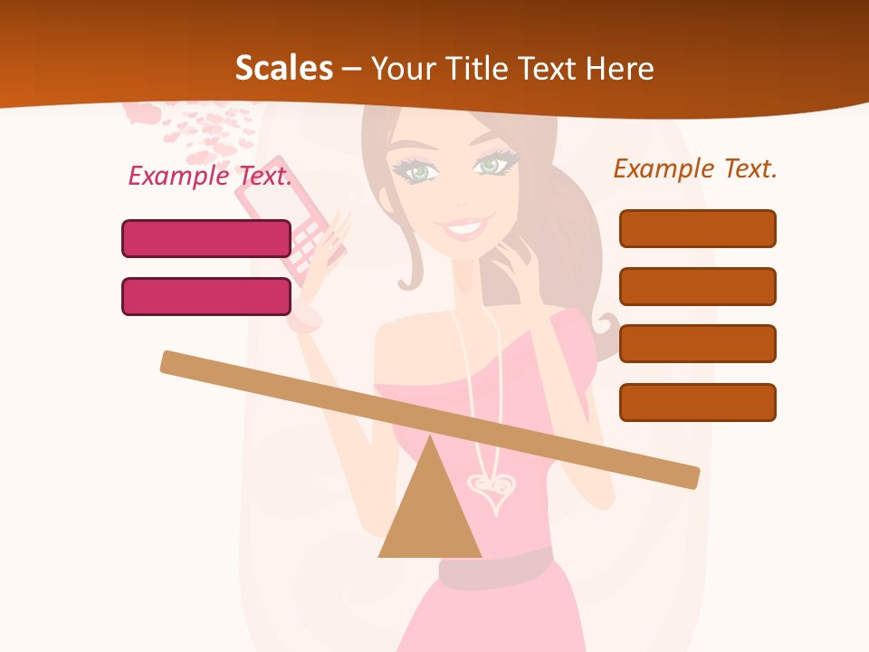 Drawing Girl Mobile PowerPoint Template