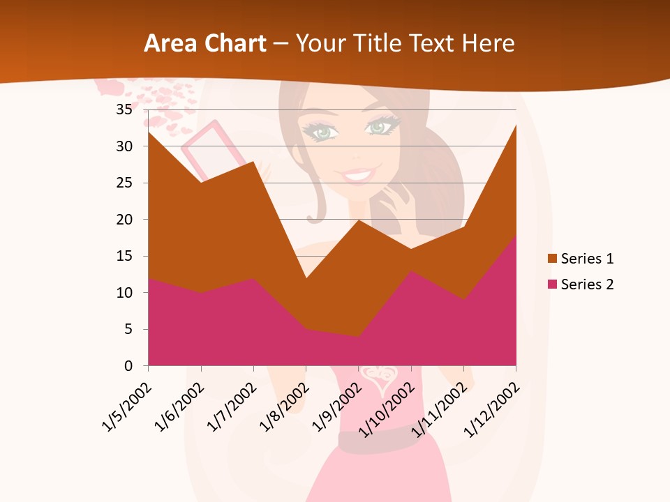 Drawing Girl Mobile PowerPoint Template