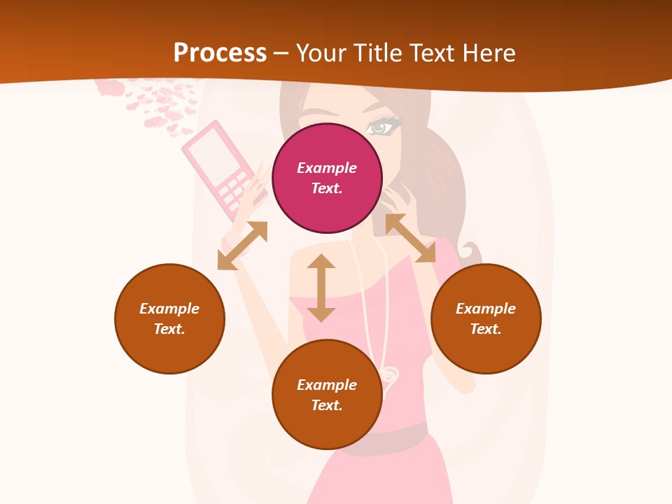 Drawing Girl Mobile PowerPoint Template