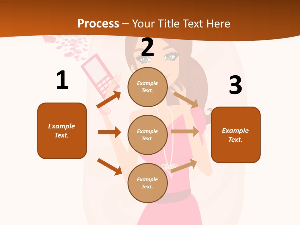 Drawing Girl Mobile PowerPoint Template