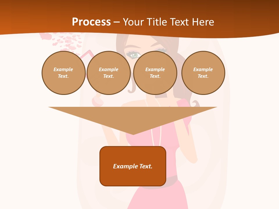 Drawing Girl Mobile PowerPoint Template