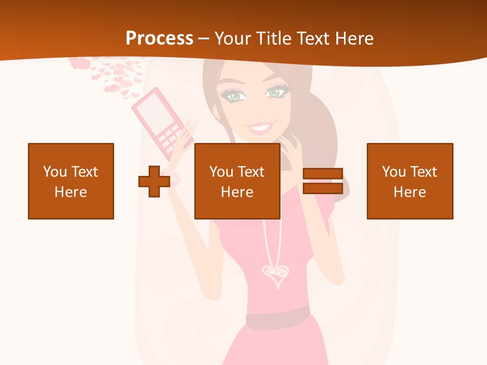 Drawing Girl Mobile PowerPoint Template