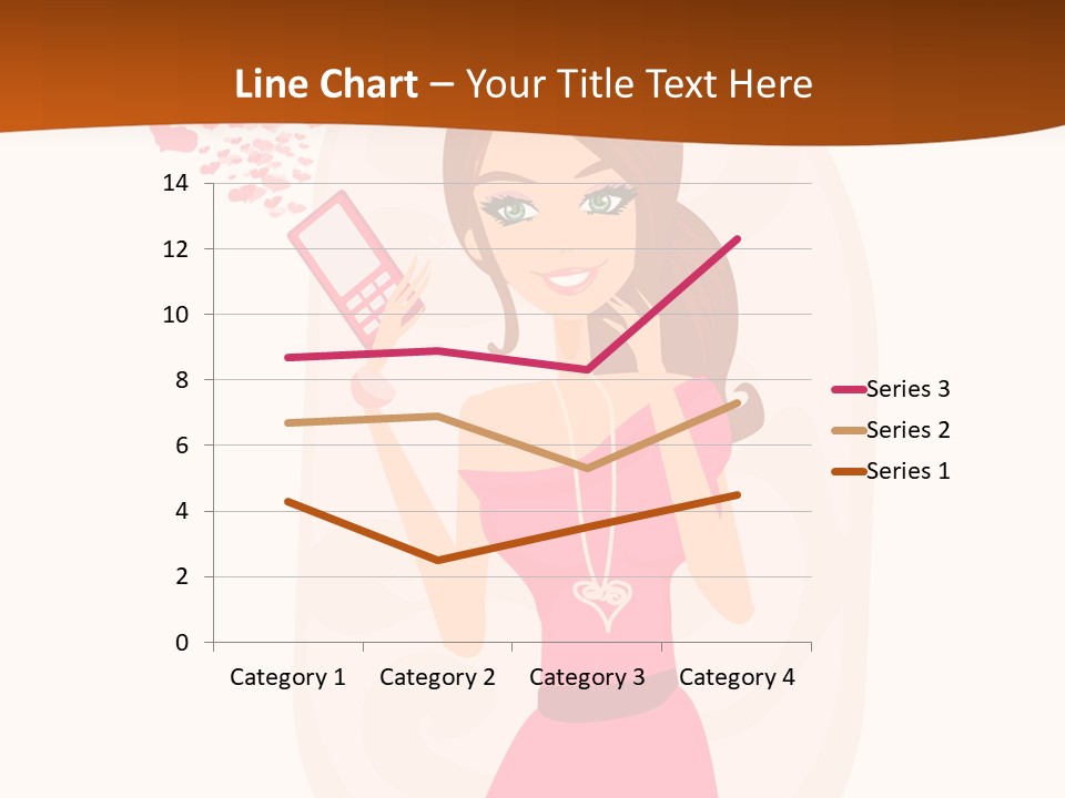 Drawing Girl Mobile PowerPoint Template