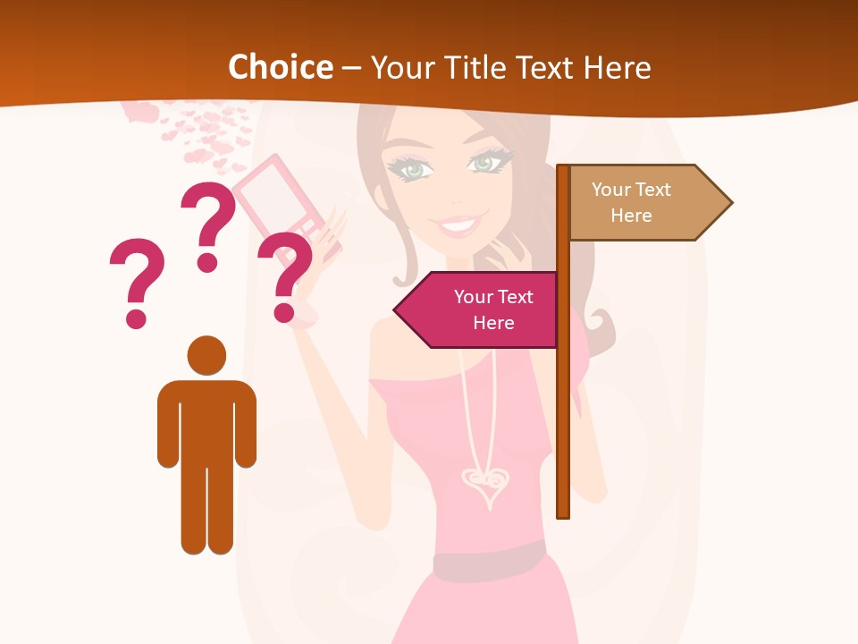Drawing Girl Mobile PowerPoint Template