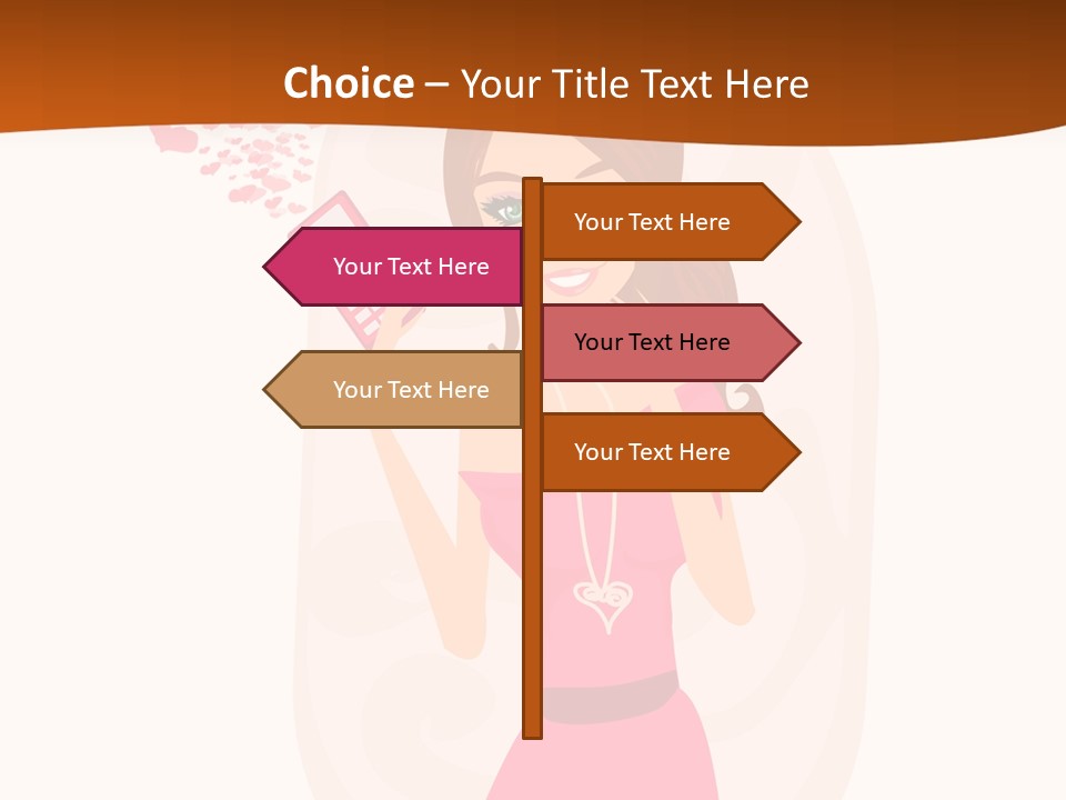 Drawing Girl Mobile PowerPoint Template