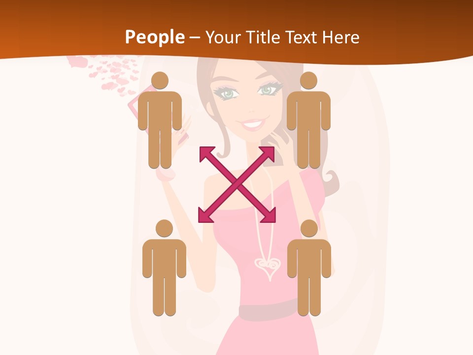 Drawing Girl Mobile PowerPoint Template