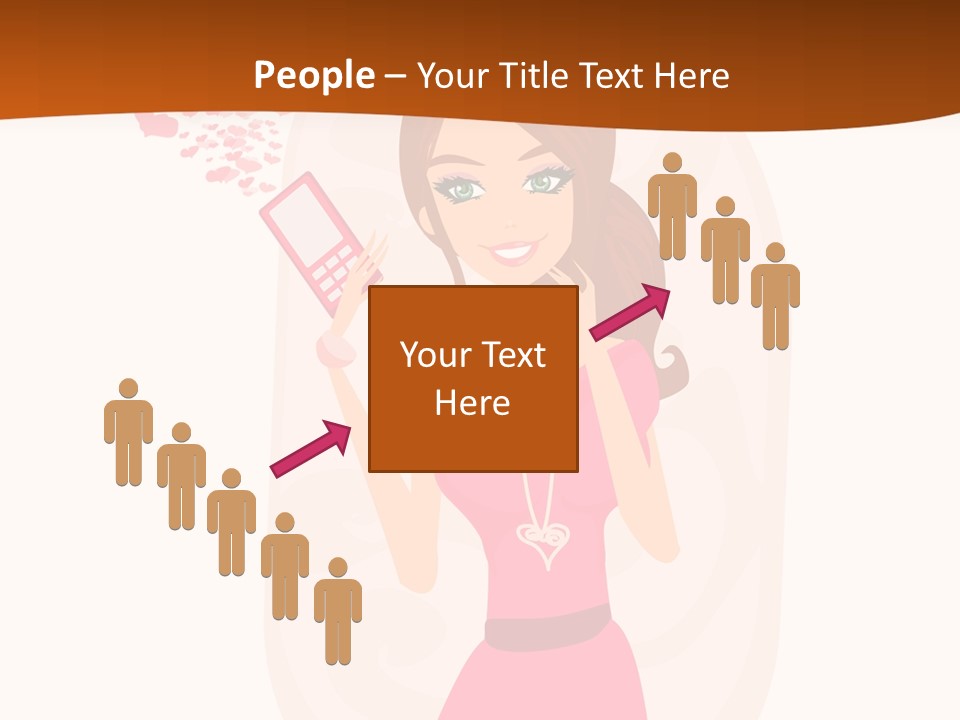 Drawing Girl Mobile PowerPoint Template