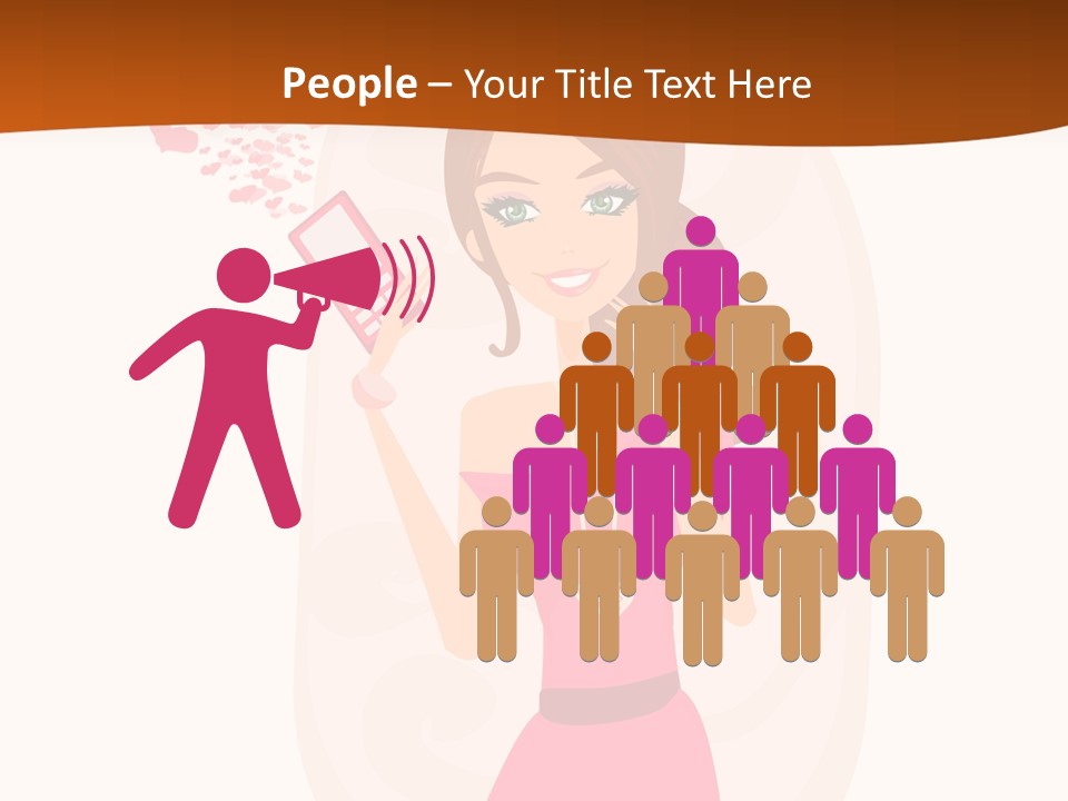 Drawing Girl Mobile PowerPoint Template