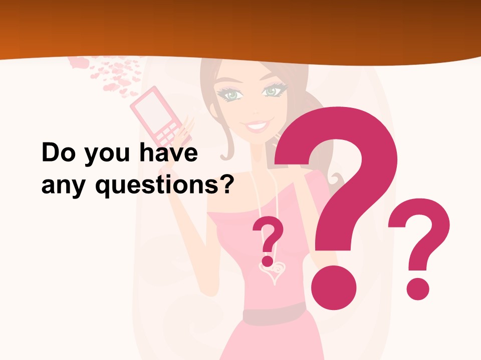 Drawing Girl Mobile PowerPoint Template