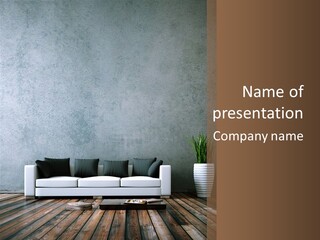 Leuchten Modern Betonwand PowerPoint Template