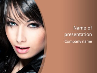 Blue Eyes Portrait Hair PowerPoint Template