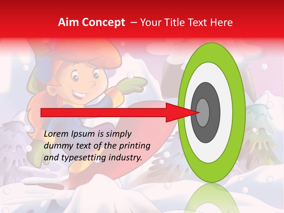 Misty Snowboarding Teenager PowerPoint Template