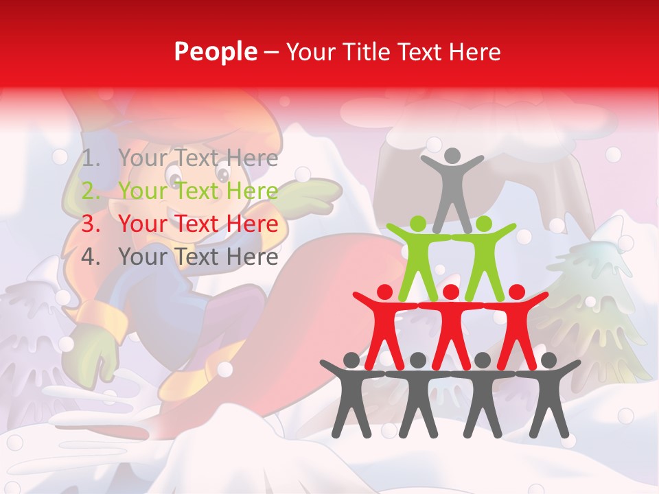 Misty Snowboarding Teenager PowerPoint Template