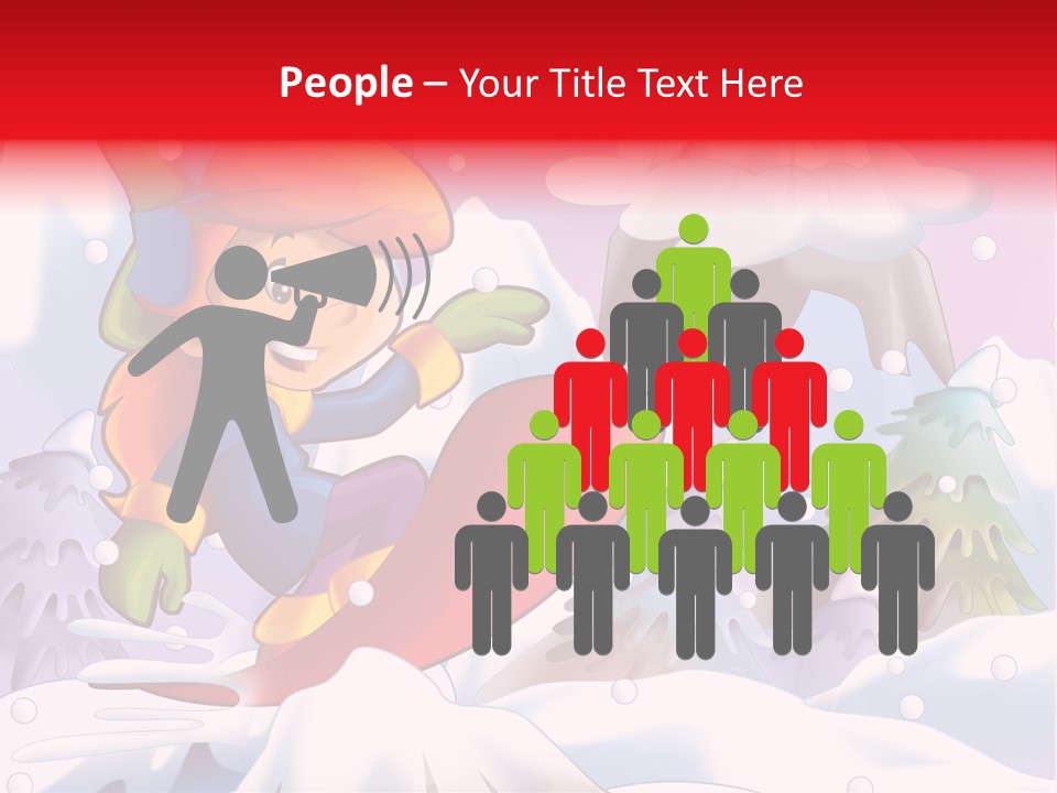 Misty Snowboarding Teenager PowerPoint Template