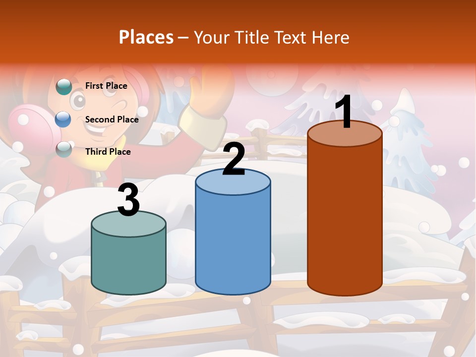 Ice Girl Snowfall PowerPoint Template