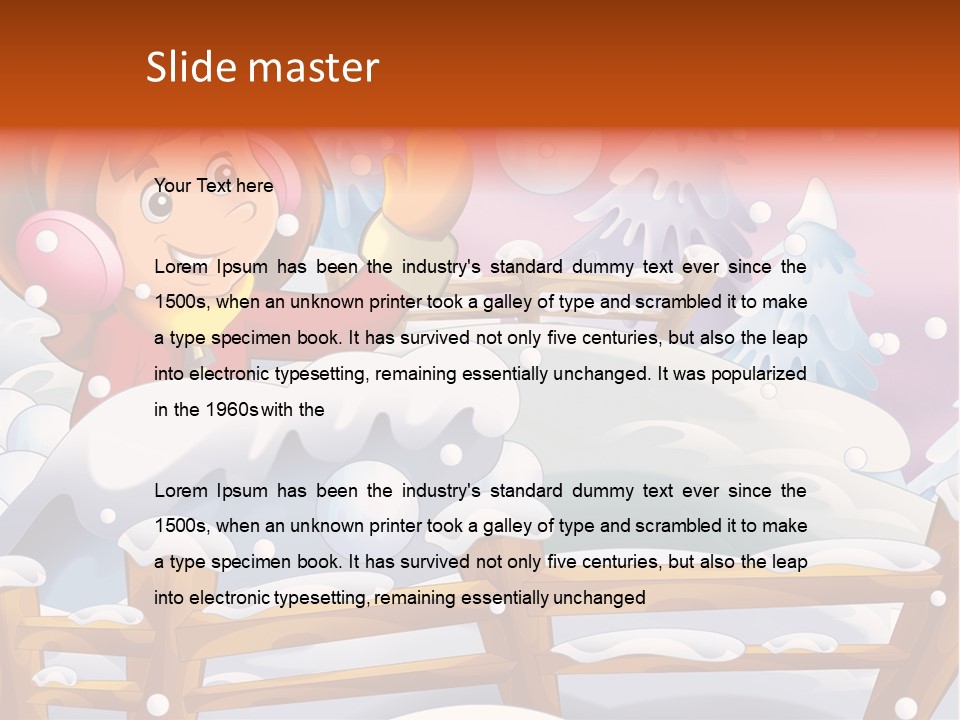 Ice Girl Snowfall PowerPoint Template