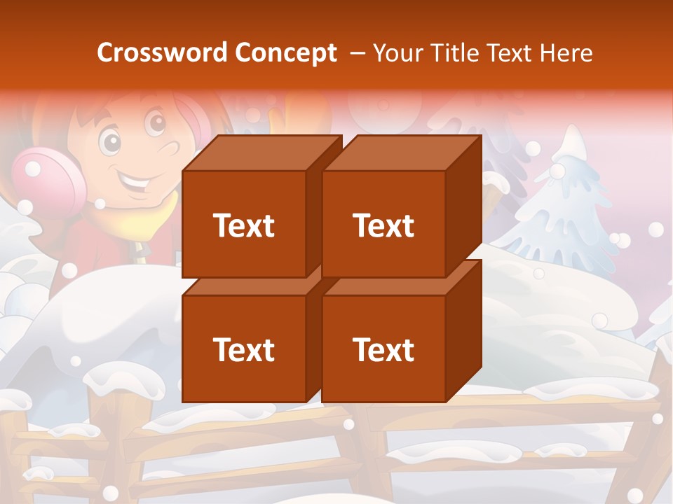 Ice Girl Snowfall PowerPoint Template