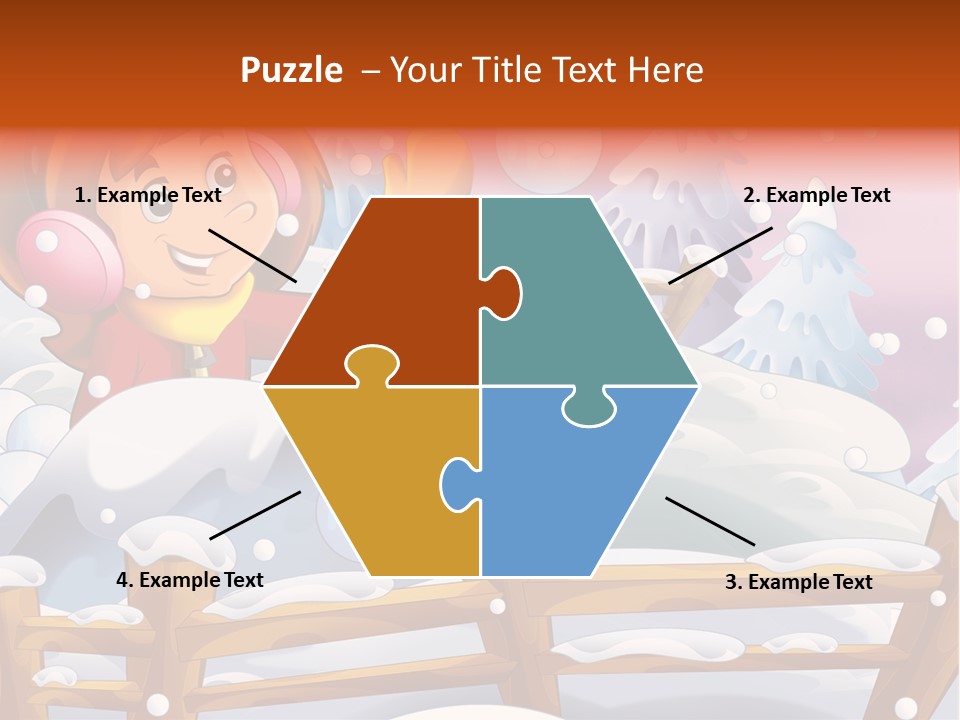 Ice Girl Snowfall PowerPoint Template