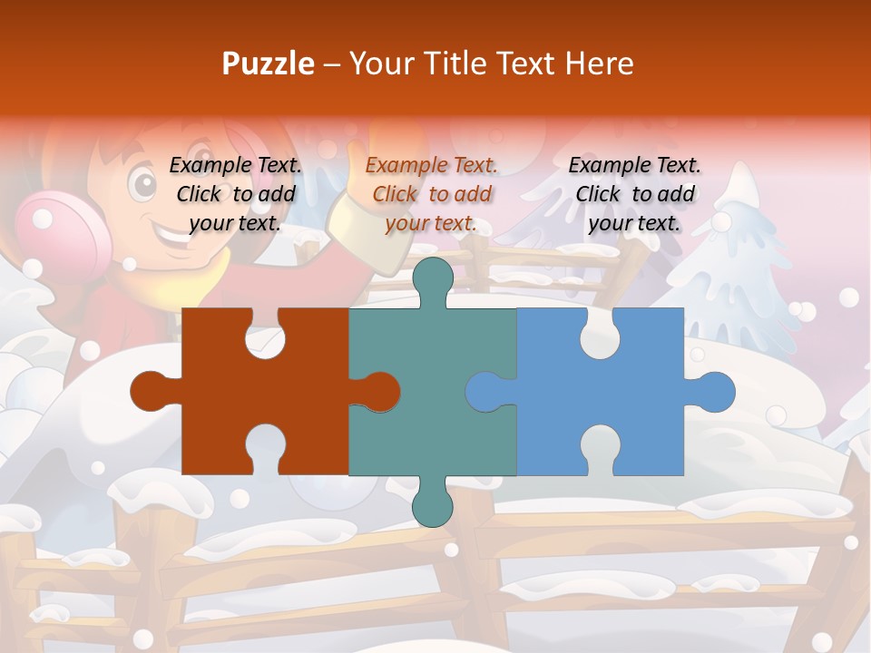 Ice Girl Snowfall PowerPoint Template