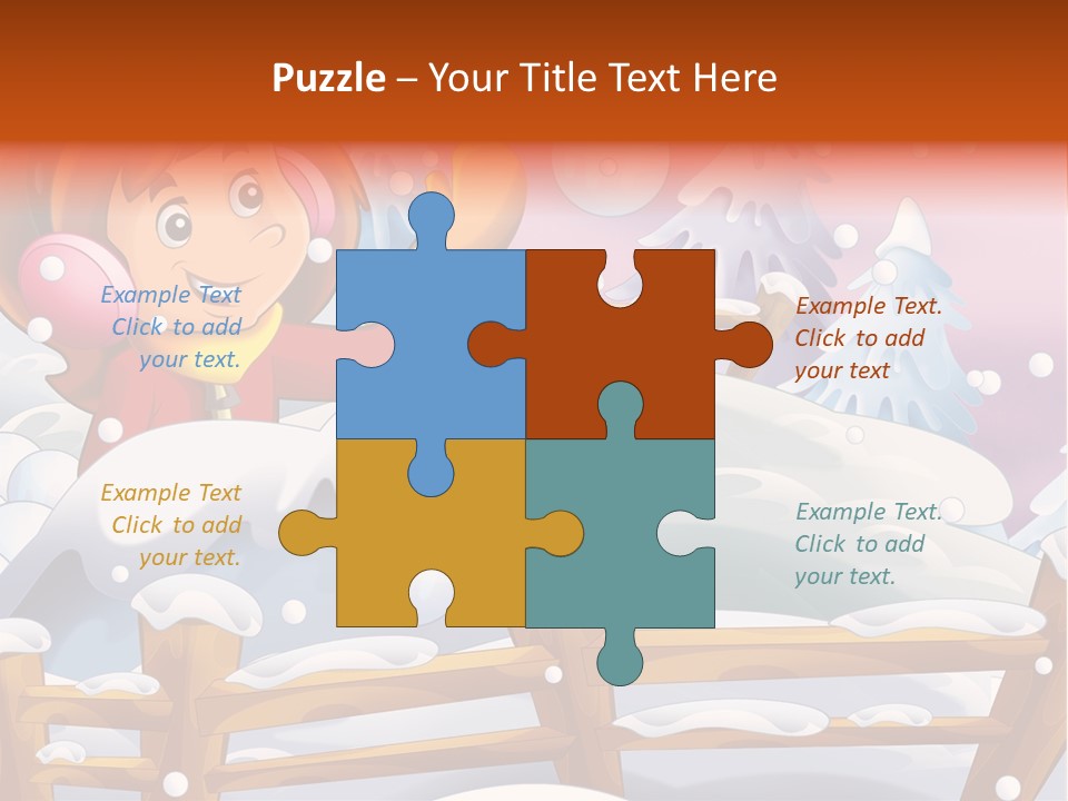 Ice Girl Snowfall PowerPoint Template