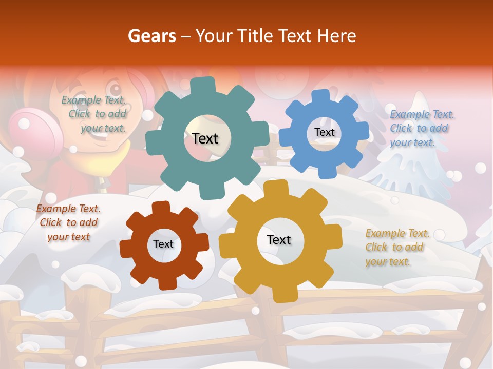 Ice Girl Snowfall PowerPoint Template