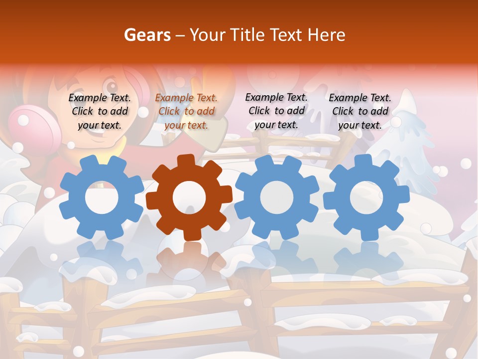 Ice Girl Snowfall PowerPoint Template