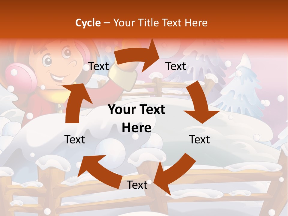 Ice Girl Snowfall PowerPoint Template