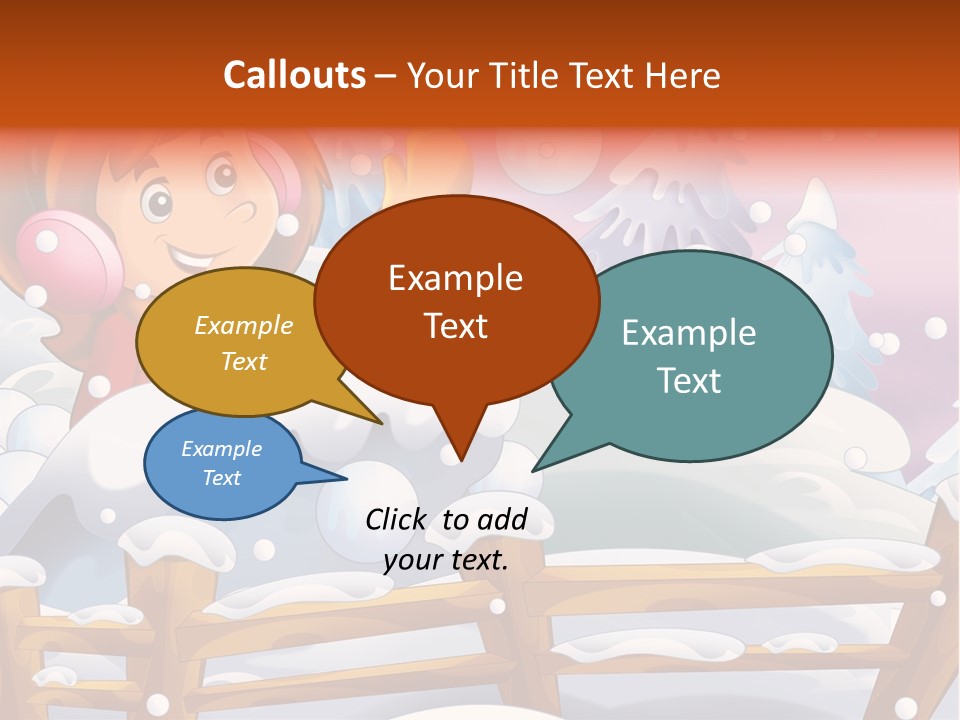 Ice Girl Snowfall PowerPoint Template